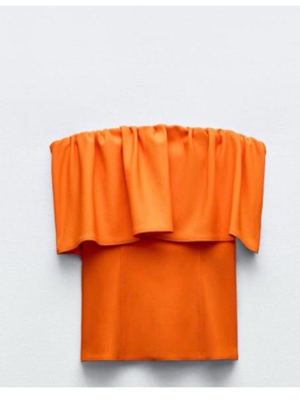 Zara Orange Strapless Ruffle Tube Top - Picture 2 of 5